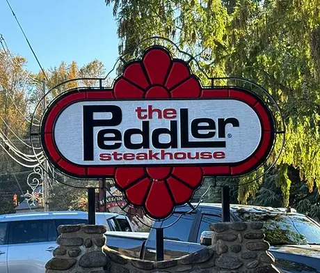 The Peddler Steakhouse on the Little Pigeon River in Gatlinburg, Tennessee.