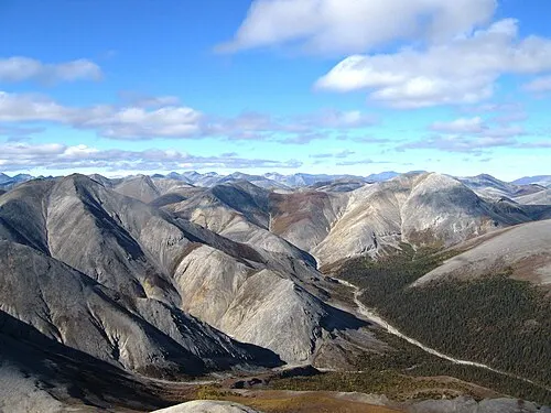 Aerial view of the Baird Mountains, the western Brooks Range that forms the north wall of Kobuk Valley.