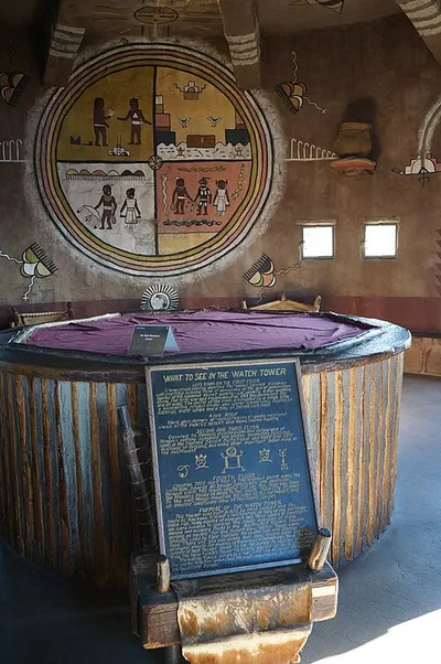 The 70-foot stone Desert View Watchtower designed by Mary Colter at the eastern end of the South Rim.