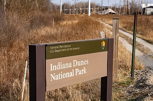 Wetland and trail corridor along the Calumet area at Indiana Dunes National Park.