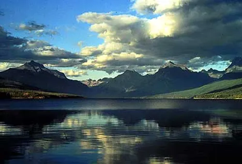Lake McDonald, the largest lake in Glacier National Park, ringed by forested west-side peaks.