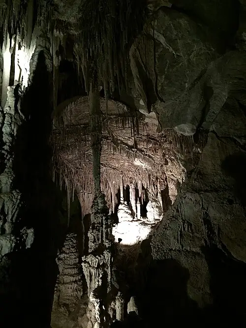 Limestone and marble formations inside Lehman Caves at Great Basin National Park, Nevada.