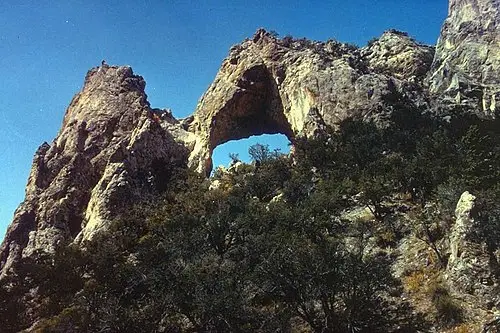 Lexington Arch, a tall limestone natural arch in the southern part of Great Basin National Park.