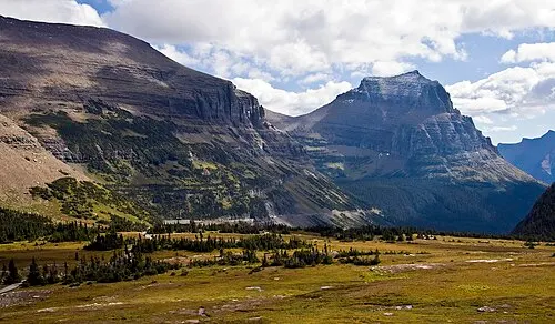 Logan Pass meadows in Glacier National Park, a substitute landscape for the Native America Speaks program.