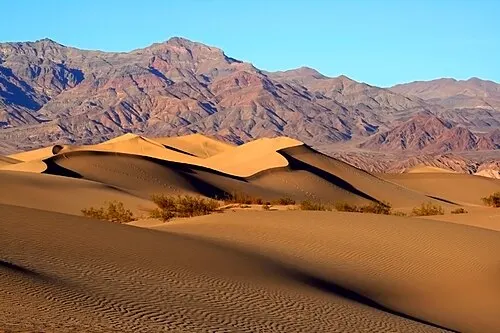 Wind-rippled ridgelines of the Mesquite Flat Sand Dunes near Stovepipe Wells.