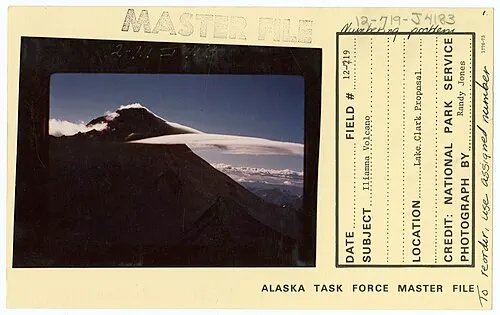 Mount Iliamna, a 10,016-foot active stratovolcano that steams from fumaroles near its summit, Lake Clark National Park.