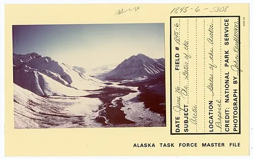 Boreal Mountain and Frigid Crags rising on opposite banks of the North Fork Koyukuk River, the peaks Bob Marshall named the Gates of the Arctic.