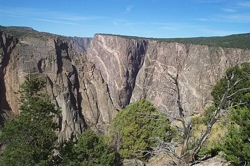 Black Canyon landscape standing in for nearby Curecanti National Recreation Area and Blue Mesa Reservoir.