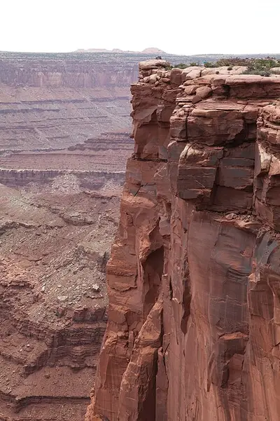 Dead Horse Point State Park overlook about 2,000 feet above a gooseneck bend of the Colorado River.