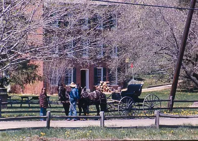 A 19th-century farmhouse at Hale Farm and Village living-history site within Cuyahoga Valley National Park.