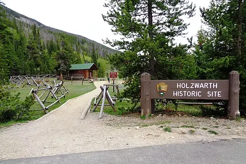 Preserved cabins of the Holzwarth Historic Site dude ranch in the Kawuneeche Valley on the west side of the park.