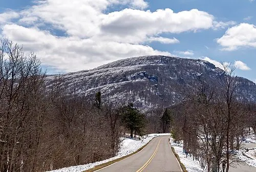 The Stony Man summit seen from Hughes River Gap in Shenandoah National Park.