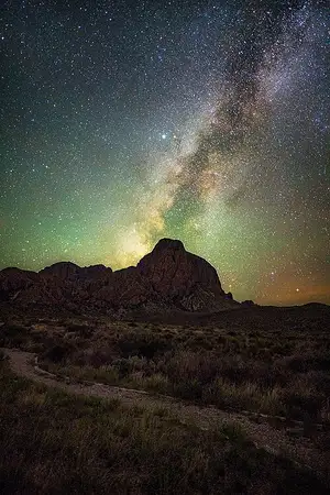 The Milky Way arcing over the desert at Big Bend National Park, part of the largest International Dark Sky Reserve in the United States.