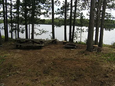 A boat-in lakeside campsite in Voyageurs National Park reachable from Lost Bay or Anderson Bay.