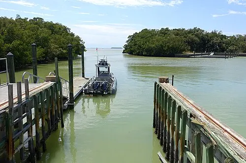 The Flamingo marina basin at the southern terminus of Everglades National Park on Florida Bay (the marina, not the lodge building).