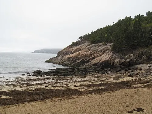 Granite shore on the quieter southwest side of Mount Desert Island near Seawall Campground, Acadia National Park.