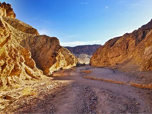 Golden mudstone walls along the Golden Canyon trail off Badwater Road.