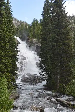Hidden Falls dropping through Cascade Canyon a short walk from the Jenny Lake west boat dock.
