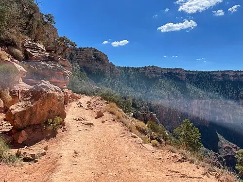 The view down into the canyon from Ooh Aah Point on the South Kaibab Trail.