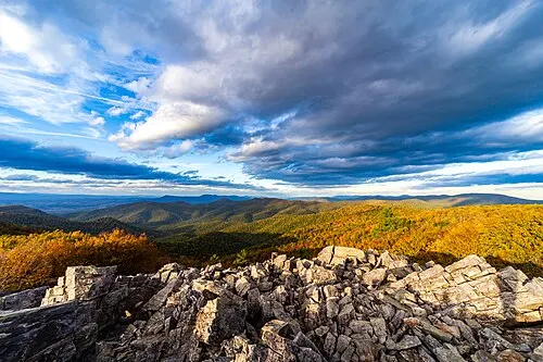 The talus boulder field at Blackrock Summit at the south end of Shenandoah National Park.