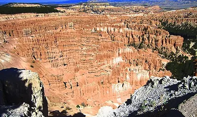 Dense rows of hoodoos in the Silent City cluster seen from Inspiration Point at Bryce Canyon.