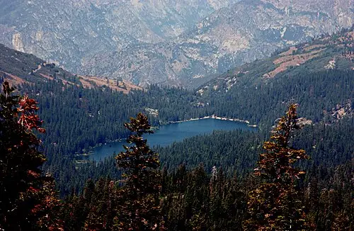 The High Sierra view east from Panoramic Point above Grant Grove in Kings Canyon National Park.