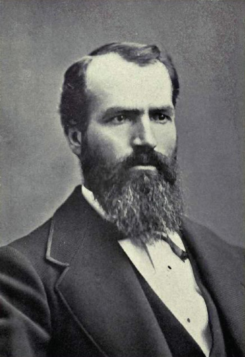 Black-and-white portrait of Nathaniel Pitt Langford, photographed in 1870.
